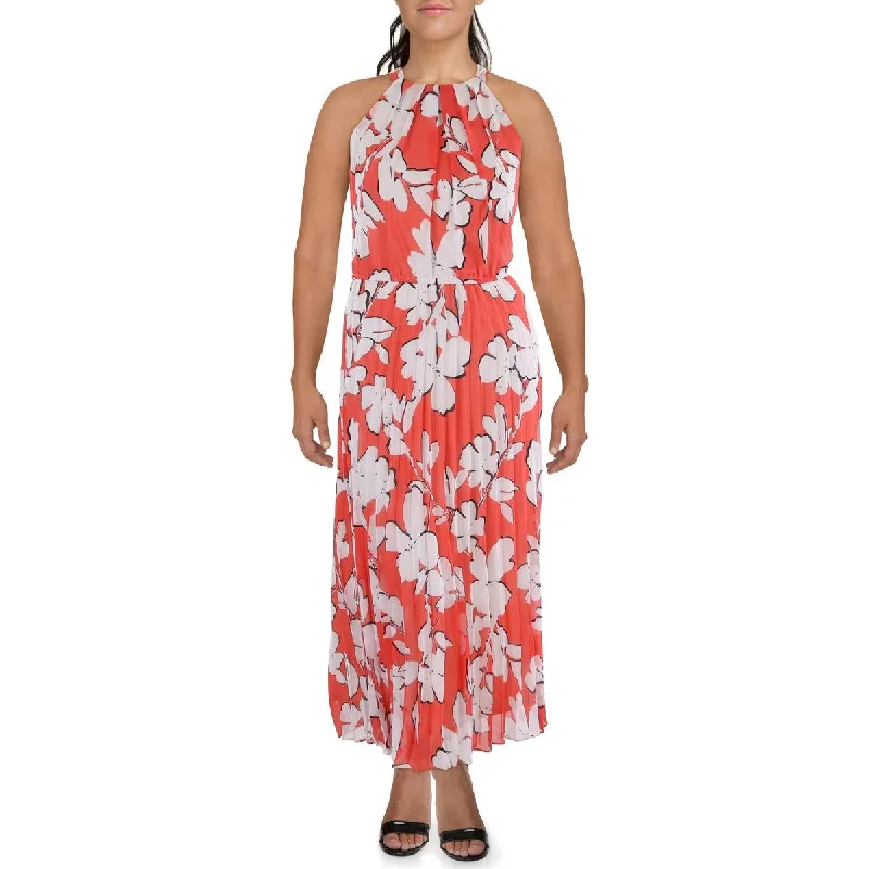 Online Boutiques Affordable Sandra Darren Womens Floral Pleated Maxi Dress