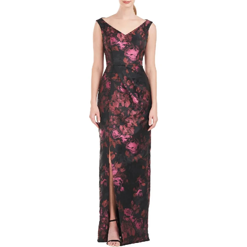 Women's Professional Garments Kay Unger New York Womens Floral Print Maxi Evening Dress