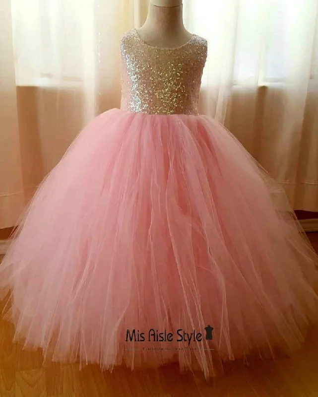 Women's Versatile Apparel Ball Gown Pink Tulle Flower Girl Dress