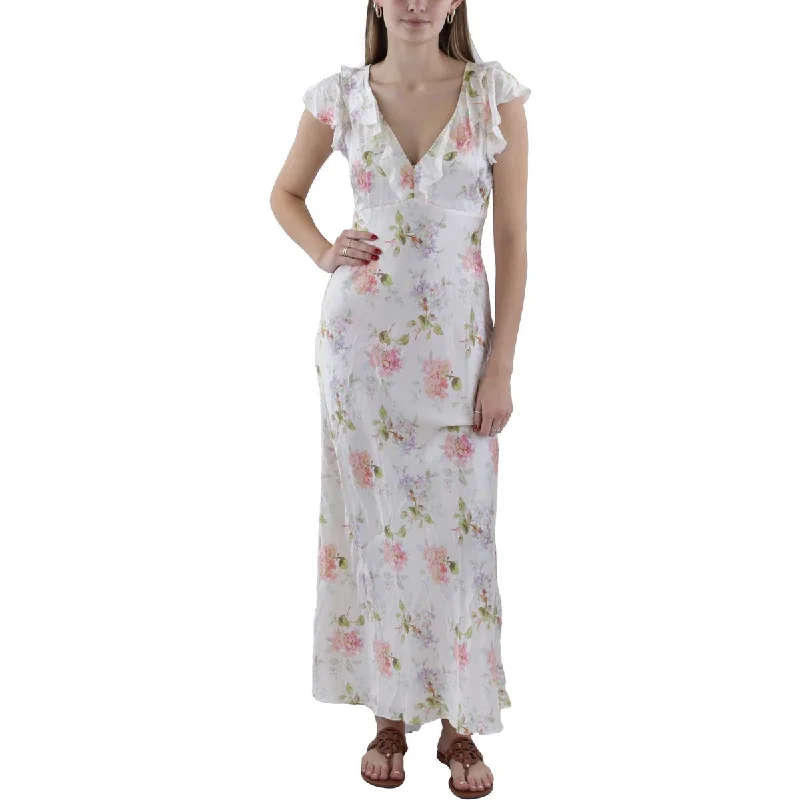 Women's Versatile Apparel LoveShackFancy Womens Silk Floral Print Maxi Dress