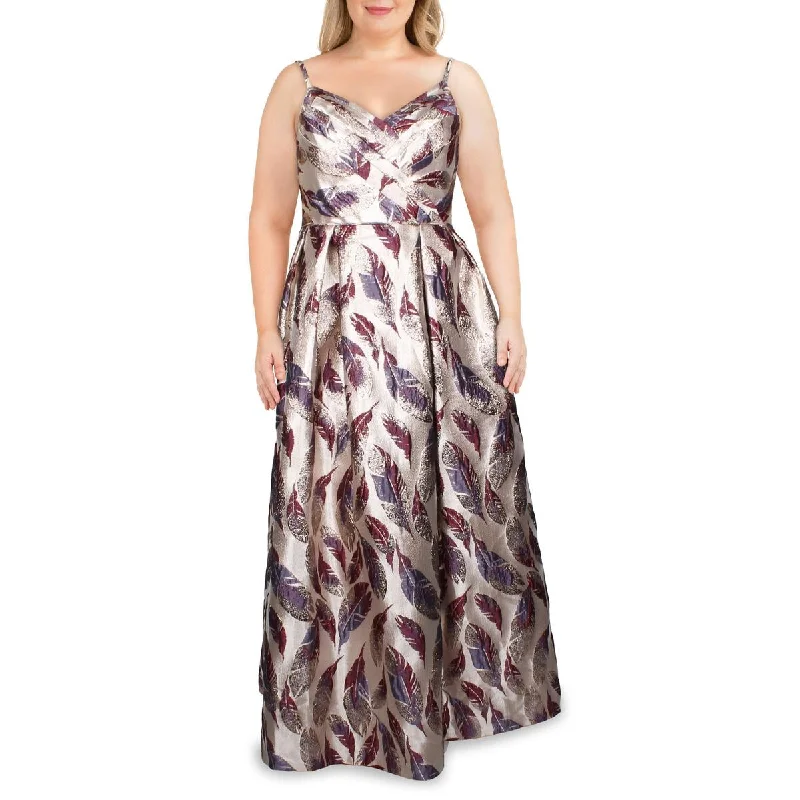 Affordable Luxury Women's Garments Morgan & Co. Womens Juniors Floral Metallic Formal Dress