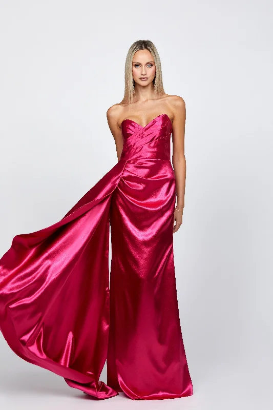 Women's Elegant Evening Attire Misha Sweetheart Gown with Sash