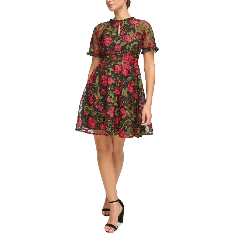 Women's Fashionable Attire For Work Kensie Womens Floral Print Mini Fit & Flare Dress