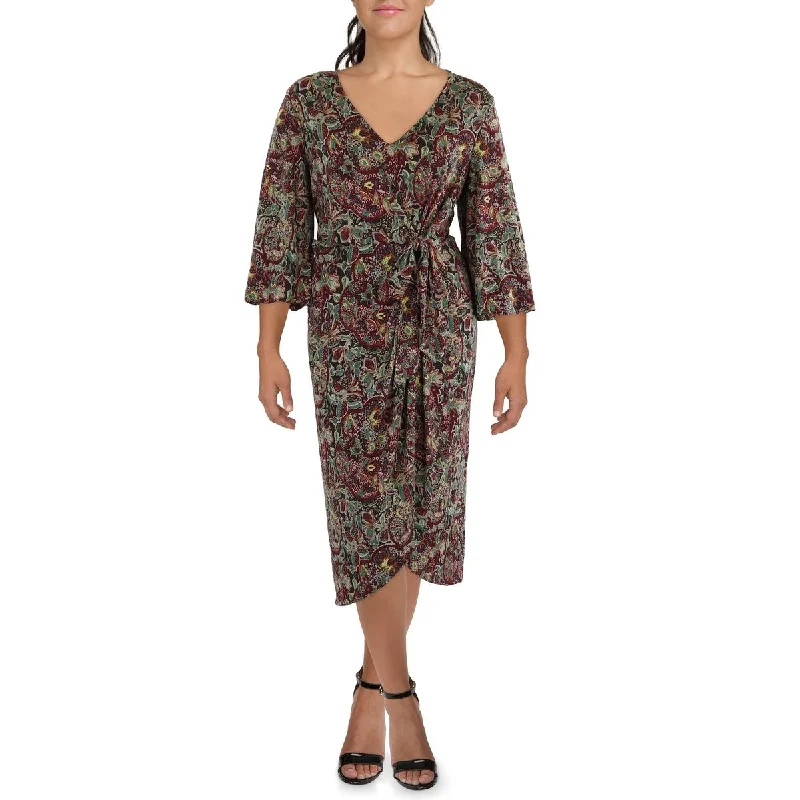 Women's Seasonal Garments Lauren Ralph Lauren Womens Floral Print  Wrap Dress