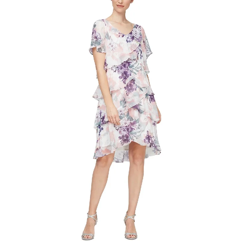 Casual Clothing For Women SLNY Womens Floral Tiered Shift Dress