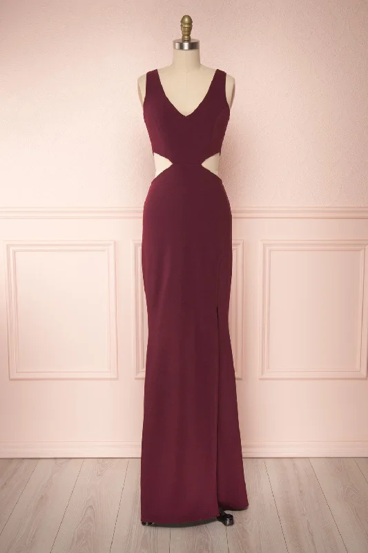 Modern Women's Attire Kiira Burgundy | Mermaid Gown