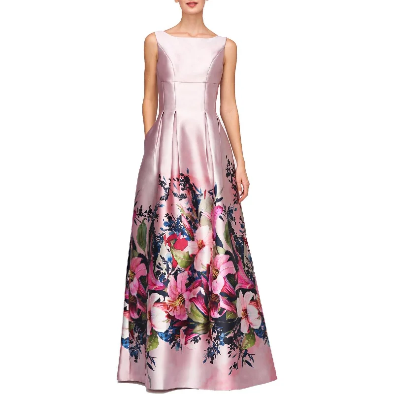 Women's Casual Garments Kay Unger New York Womens Floral Print Long Evening Dress