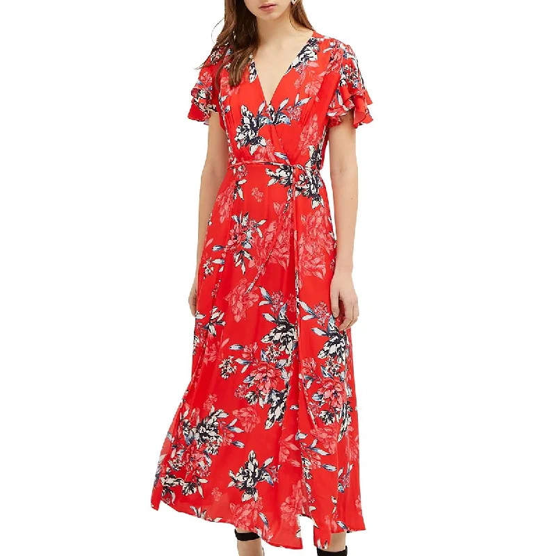 Women's Clothes For Work French Connection Womens Coletta Floral Side Slits Maxi Dress