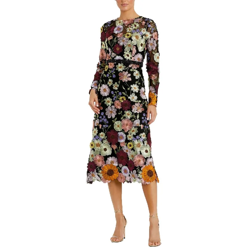 Women's Vintage-Inspired Clothing Mac Duggal Womens Embellished Floral Sheath Dress