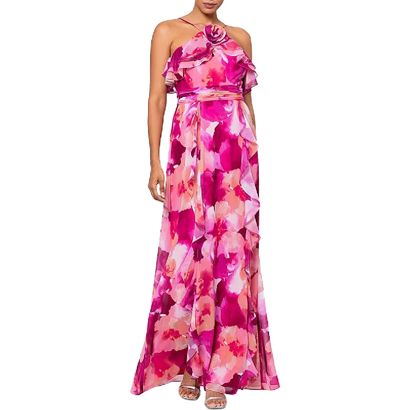 Women's Holiday Clothing Xscape Womens Chiffon Floral Maxi Dress