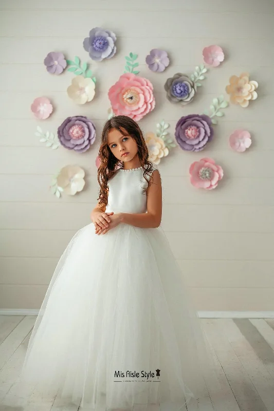 Women's Resort Apparel Ball Gown Tulle Skirt Flower Girl Dress