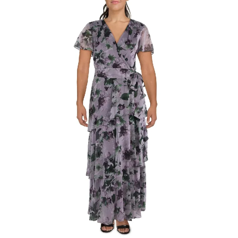 Women's Trendy Garments SLNY Womens Full Length Floral Print Maxi Dress