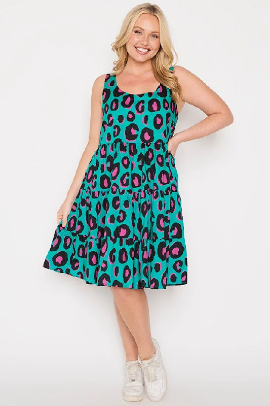 Flash Sale All Weekend Long Dorothy Minty Leopard Dress
