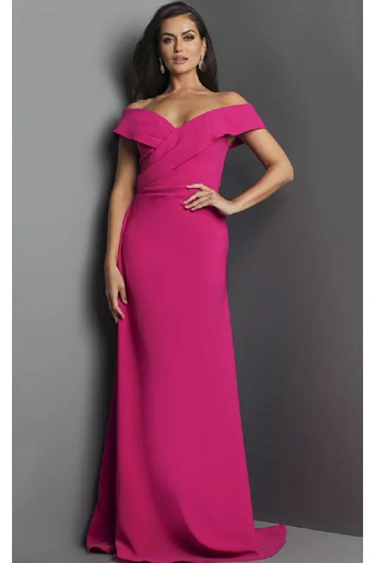 Women's Outerwear Garments Crepe Off The Shoulder Evening Gown