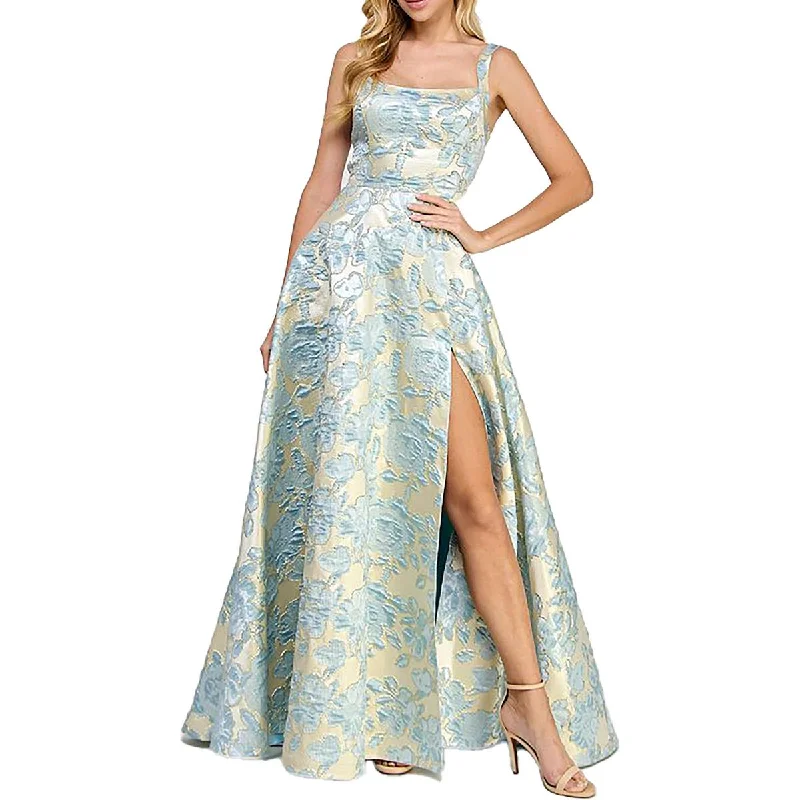 Women's Athletic Clothes B. Darlin Womens Juniors Floral Metalic Evening Dress