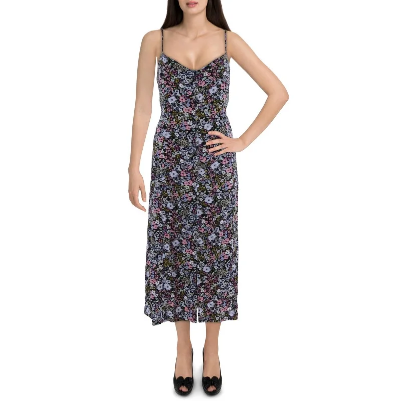 Women's Plus-Size Attire Lucky Brand Womens Floral Print Long Midi Dress