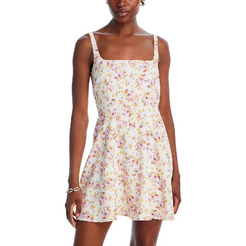 Summer Sale French Connection Womens Floral Print Short Mini Dress