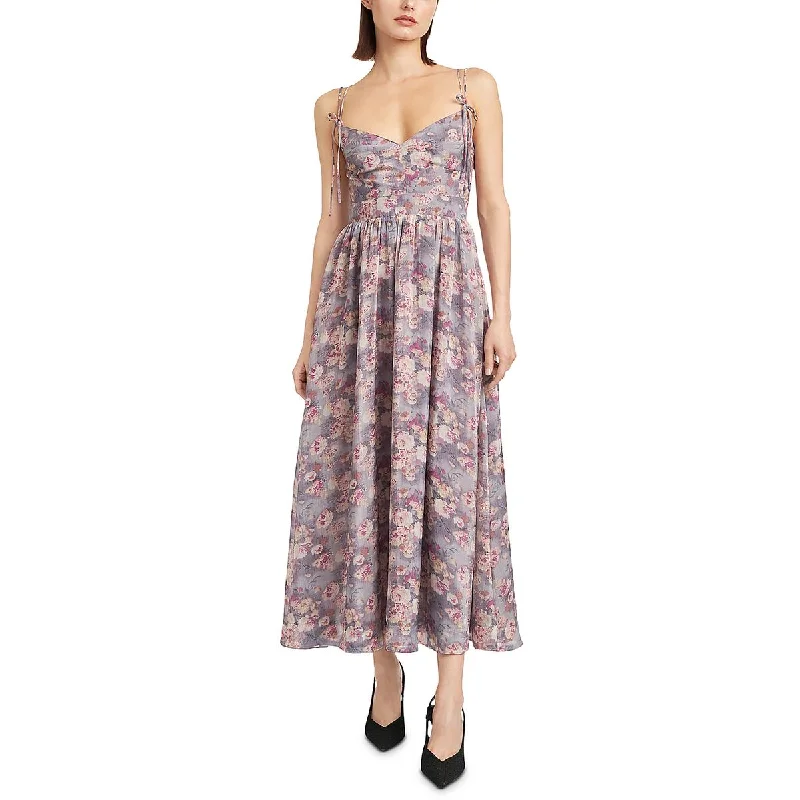 Women's Clothes En Saison Womens Tea Length Floral Print Fit & Flare Dress