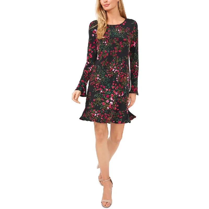 Luxury Women's Clothing CeCe Womens Holiday Affair Long Sleeve Floral Midi Dress