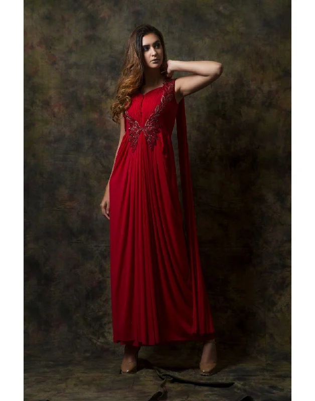 Women's Trendy Apparel KAIRA's Rent Pleated Yok Gowns for Rent