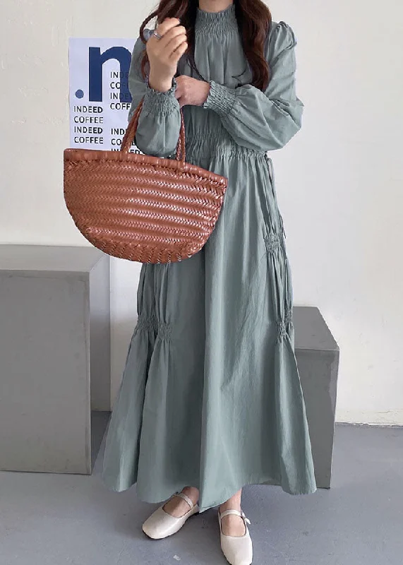 Special Promotions Available For A Short Time DIY Light Blue Stand Collar Wrinkled Patchwork Cotton Dresses Spring Special Promotions Available For A Short Time DIY Light Blue Stand Collar Wrinkled Patchwork Cotton Dresses Spring