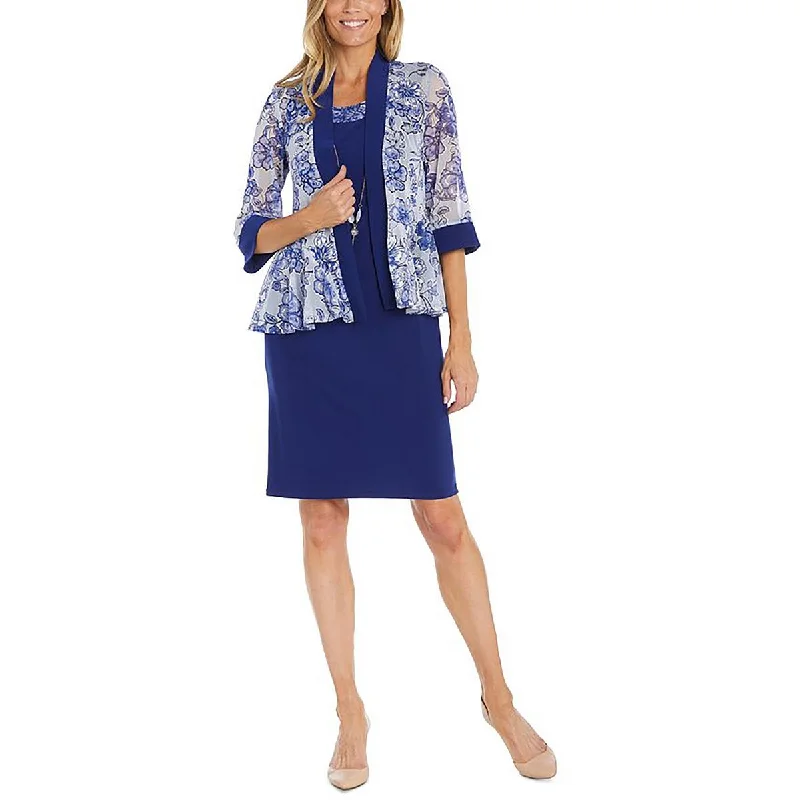 Women's Clothes And Garments R&M Richards Womens Floral Print Jacket Office Wear Two Piece Dress