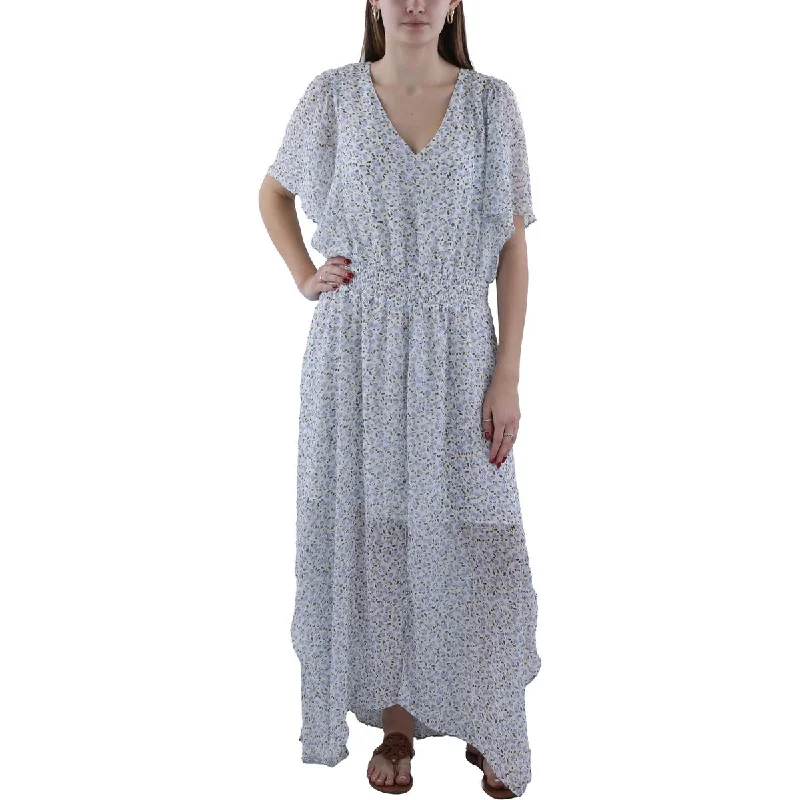 Women's Clothing CeCe Womens Chiffon Floral Print Maxi Dress