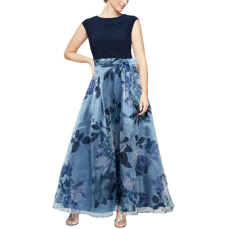 Comfortable Lounge Clothing SLNY Womens Petites Organza Floral Evening Dress