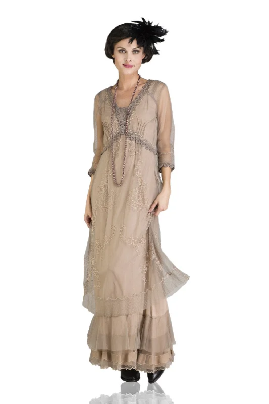 Women's Professional Apparel Audrey Vintage Style Party Gown in Sand by Nataya