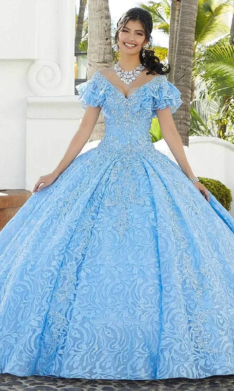 Women's Workout Clothing Mori Lee 34072 - Ruffled Off-Shoulder Ballgown