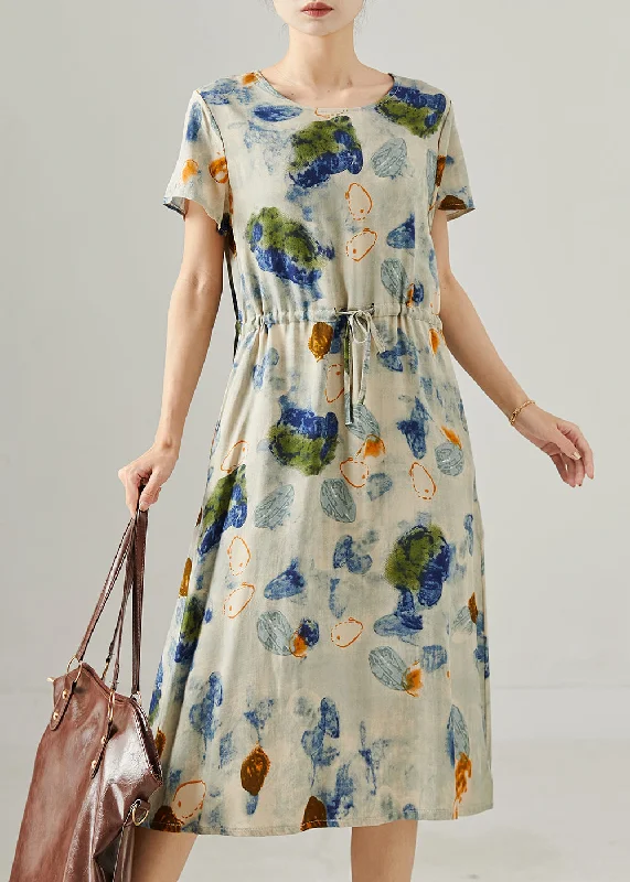 Special Offers You Can't Miss Fitted White Cinched Print Cotton Dresses Summer
