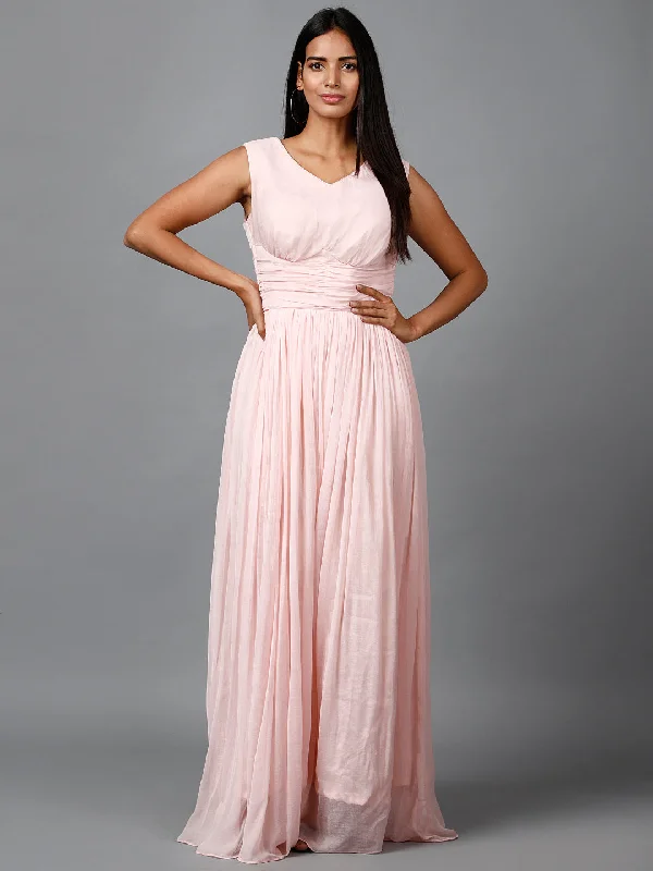 Women's Plus-Size Apparel Miracolos By Ruchi's Beautiful Sleeveless V- Neck Chiffon Gowns - Rent