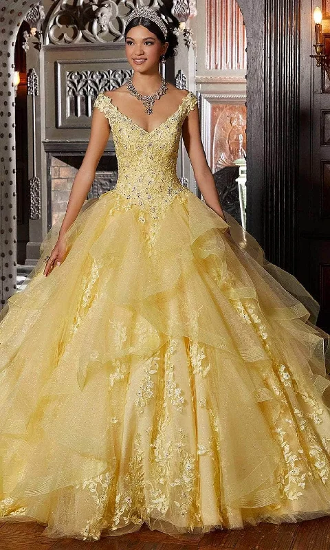 Women's Clothes Online Shopping Mori Lee 89336 - V Neckline Ballgown