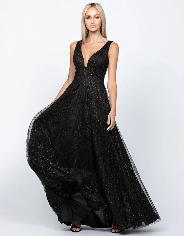 Women's Apparel Zayna Plunge Neckline Ball Gown