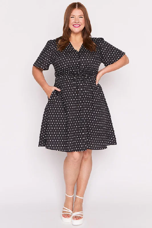 Timeless Fashion, Unbeatable Prices Siena Cotton Black Spot Dress