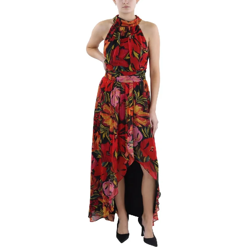 Vintage Clothing For Women Ignite Evenings Womens Full Length Floral Print Halter Dress