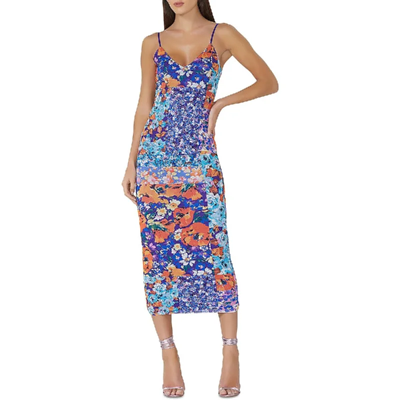 Women Online Clothing Boutiques AFRM Womens Floral Print V-Neck Slip Dress