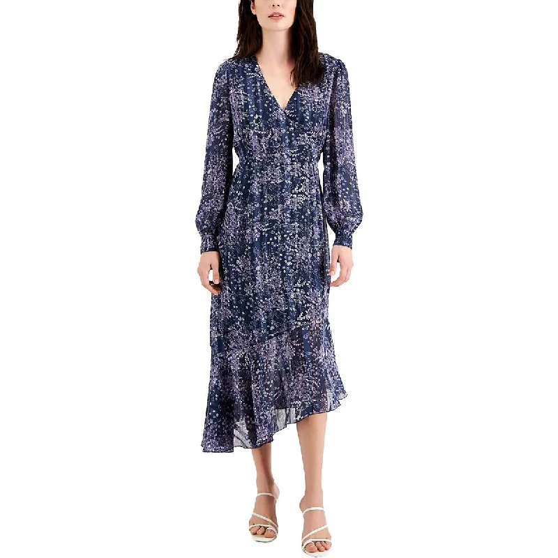 Women's Contemporary Apparel Adyson Parker Womens Floral Metallic Maxi Dress