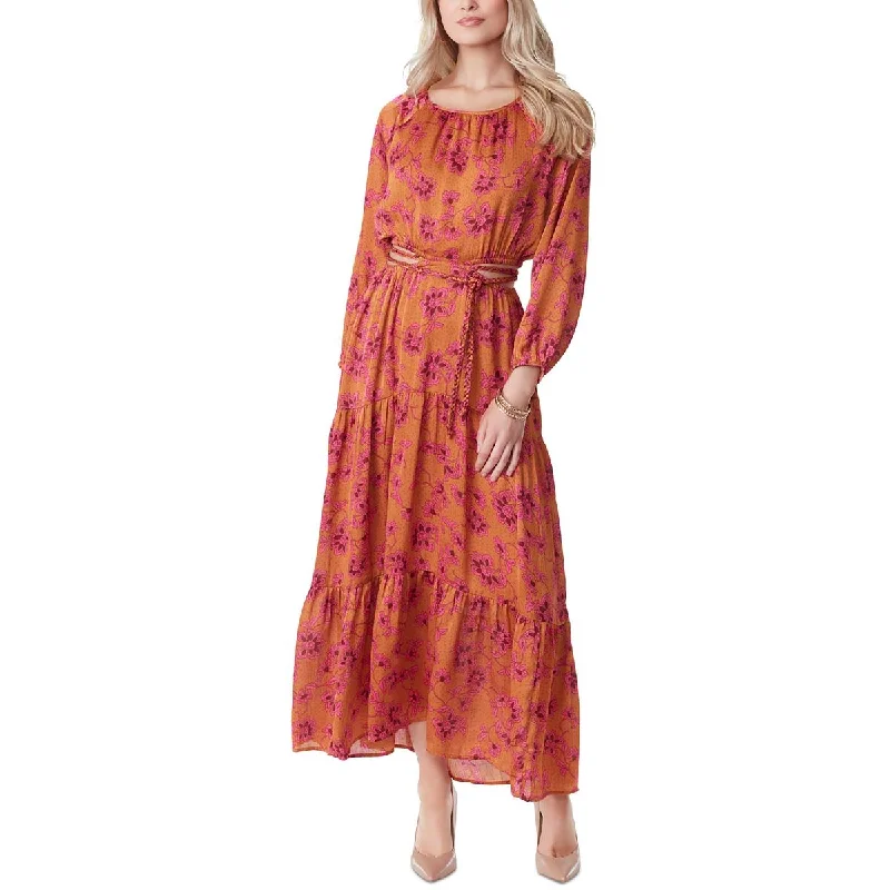 Women's Trendy Casual Outfit Jessica Simpson Womens Floral Print Braid Tie Maxi Dress