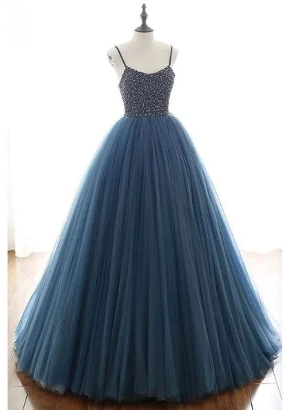 Early Bird Offer Ball Gown Navy Blue Prom Dress