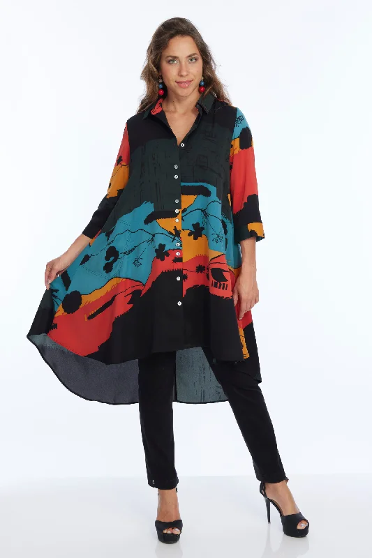 Women's Activewear Apparel Fall Floral Shirt Dress | LIOR