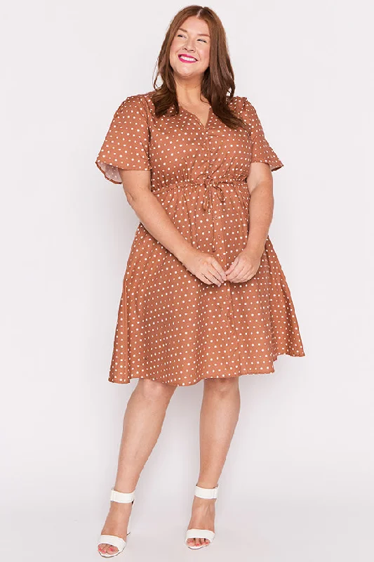 Effortless Style, Effortless Savings Siena Cotton Mocha Spot Dress