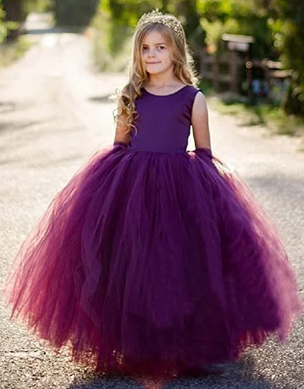 Women's Contemporary Apparel Ball Gown Grape Flower Girl Dress