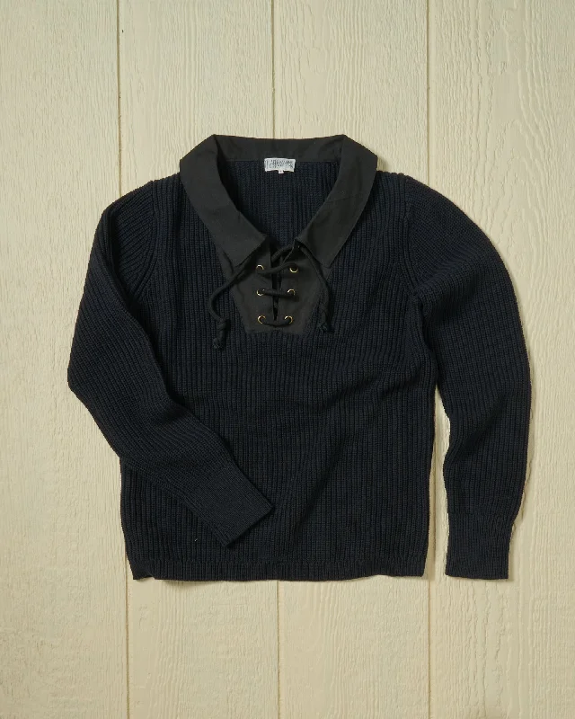 Women's Outdoor Activity Garments Halifax Lace-Up Sweater in Navy