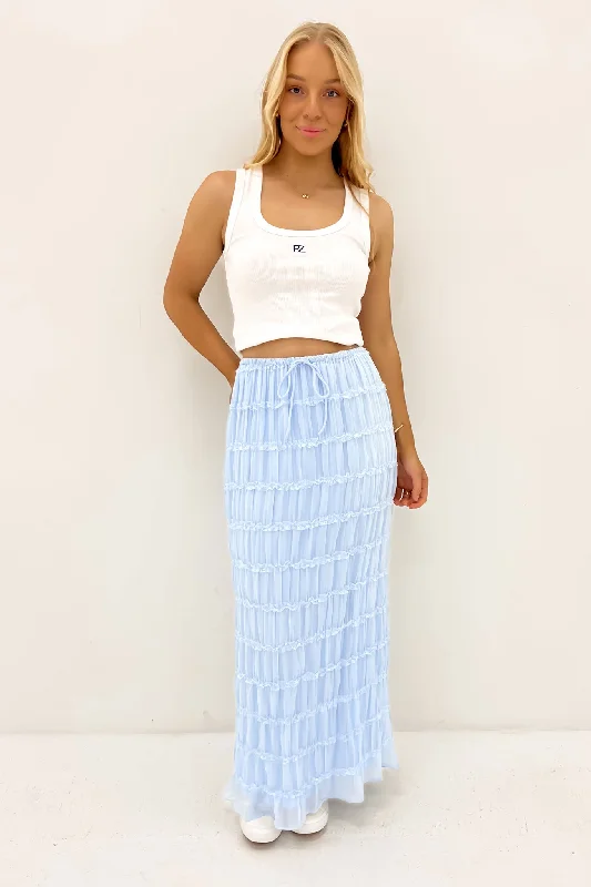 Women's Date Night Outfit Eloisa Maxi Skirt Blue