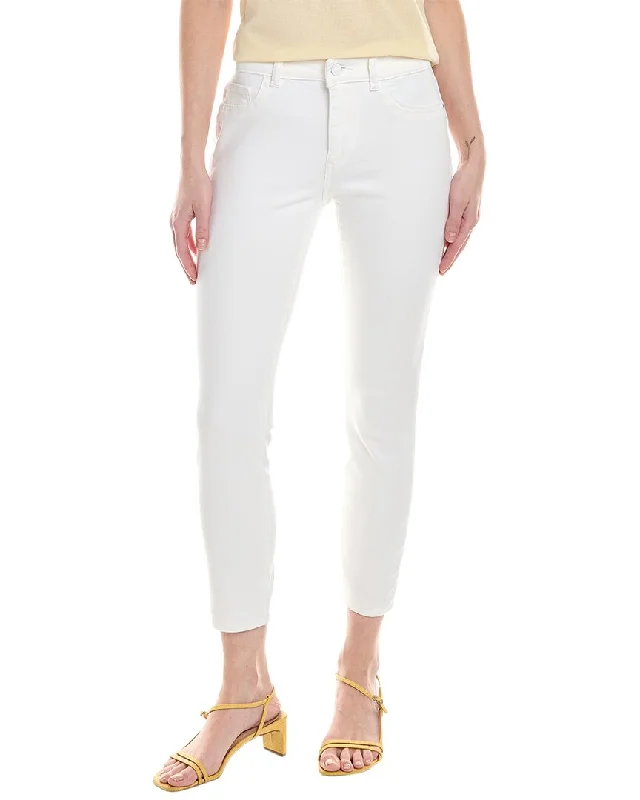 Trendy Online Boutiques DL1961 Florence Cropped Mid-Rise Porcelain Instasculpt Skinny Jean