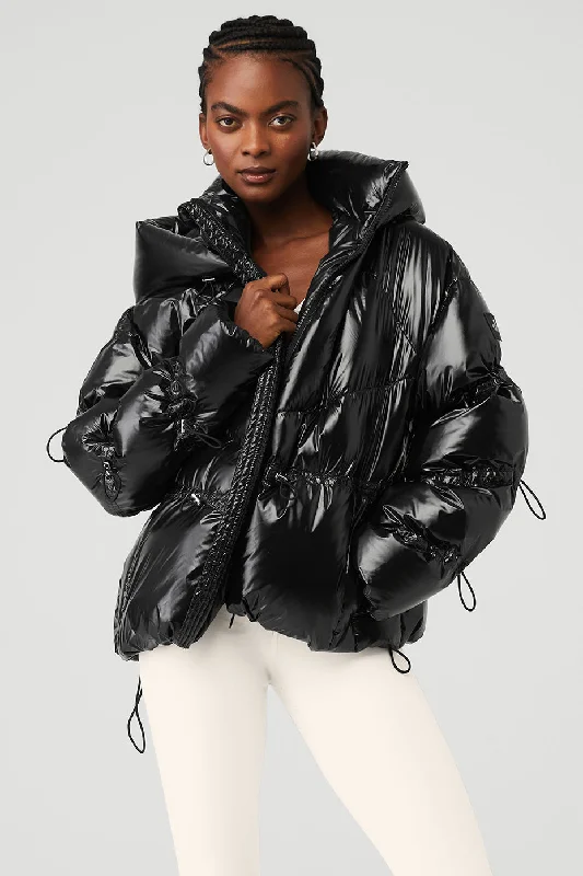 Chic Women's Attire Stunner Puffer Jacket - Black