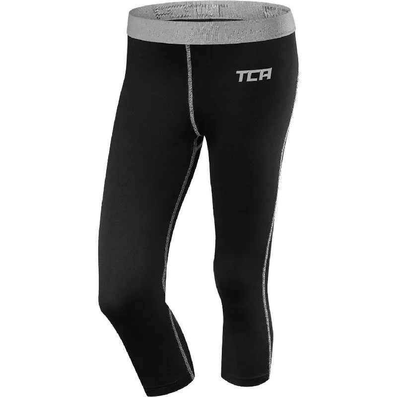 Timeless Women's Clothes TCA Pro Performance Endurance Womens 3/4 Capri Running Tights - Black