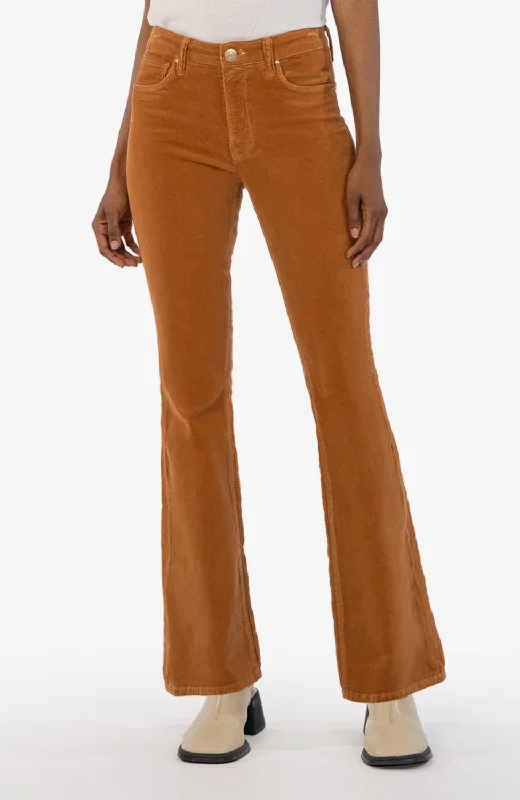 Women's Contemporary Apparel Ana Corduroy High Rise Fab Ab Flare Jeans In Butterscotch