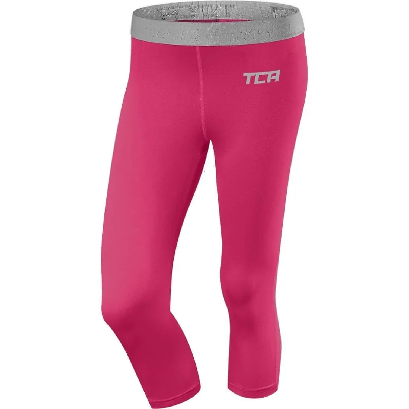 Luxury Women's Clothes TCA Pro Performance Endurance Womens 3/4 Capri Running Tights - Pink